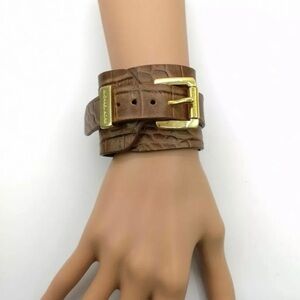 Michael Kors Leather Cuff Wrap Bracelet (Authentic) - Retailed $160 at Saks